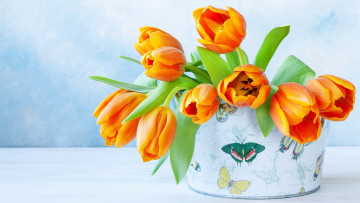 Картинка цветы тюльпаны ваза бутоны