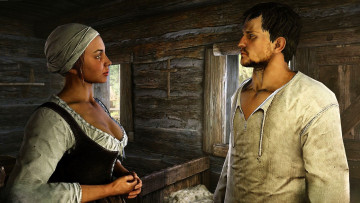 Картинка видео+игры kingdom+come +deliverance женщина мужчина изба