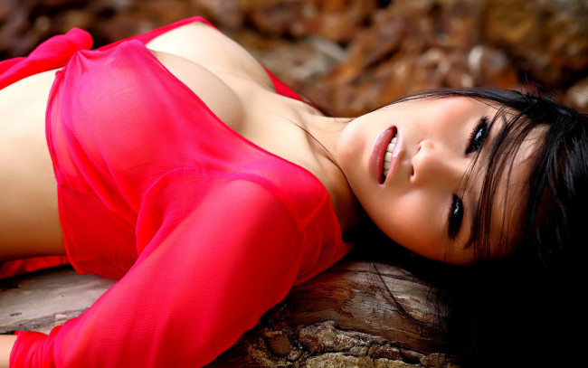 Обои картинки фото -Unsort Азиатки, девушки, unsort, азиатки, красная, блузка