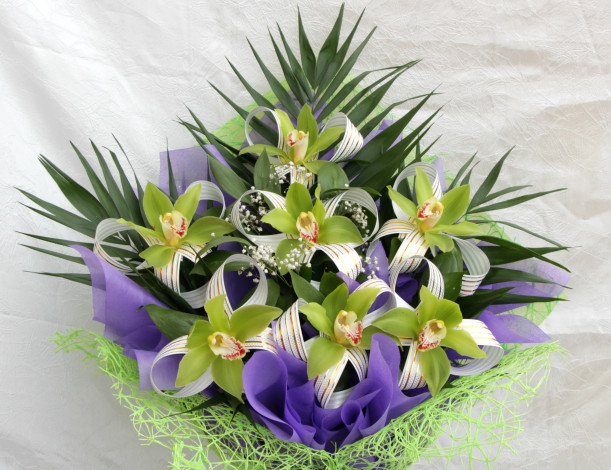 Обои картинки фото цветы, букеты, композиции, букет, орхидеи