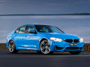 обоя автомобили, bmw, 2014г, f80, au-spec, m3, голубой