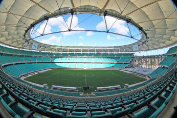 Картинка спорт стадионы стадион арена футбол поле трибуны бразилия небо облака