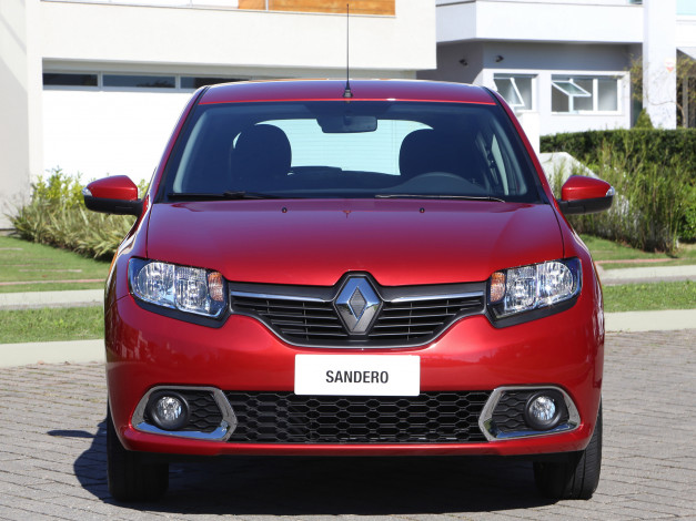 Обои картинки фото автомобили, renault, 2014г, br-spec, sandero, expression, красный