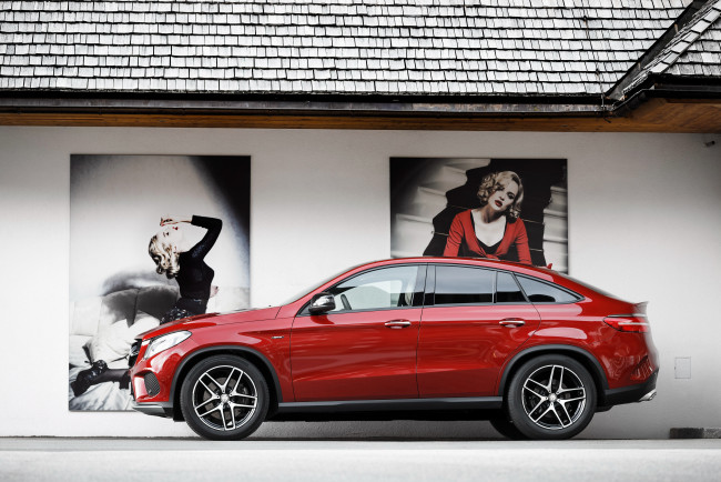 Обои картинки фото автомобили, mercedes-benz, красный, coupе, c292, 2015г, 450, gle, 4matic, amg