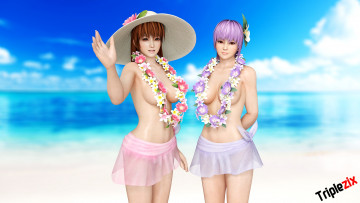 Картинка 3д+графика аниме+ anime пляж фон взгляд море девушки