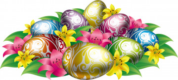 Картинка праздничные пасха цветы яйца