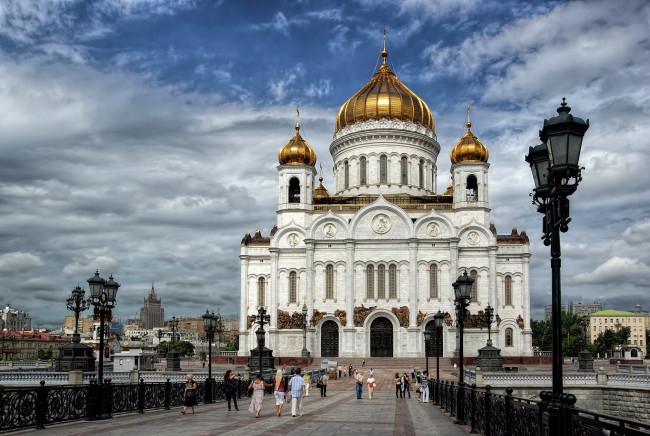 Обои картинки фото cathedral of christ the saviour, города, москва , россия, храм