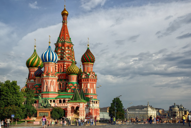 Обои картинки фото saint basil`s cathedral, города, москва , россия, храм
