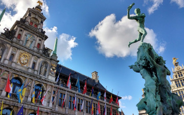 обоя города, антверпен , бельгия, памятник