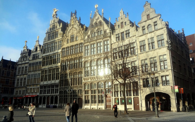 Обои картинки фото города, антверпен , бельгия, прохожие, улица