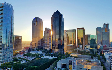 Картинка dallas +texas usa города -+панорамы вечер hdr даллас современные здания 4k америка американские сша городской вид техас закат