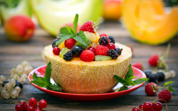 Картинка еда фрукты +ягоды салат фруктовый