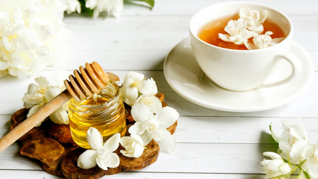 Обои картинки фото еда, мёд,  варенье,  повидло,  джем, чай, мед, жасмин