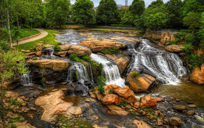 Обои картинки фото природа, водопады, потоки, камни