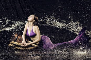 Картинка девушки -+креатив +косплей азиатка сундук русалка вода косплей