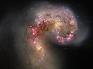 Картинка столкновение галактик космос галактики туманности
