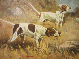 Картинка рисованные живопись собаки