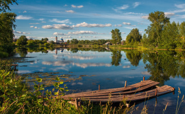 Картинка природа реки озера церковь река лето