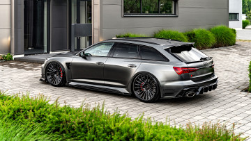 Картинка audi+rs6+c8+tuning+prior+design автомобили audi серебристый здание