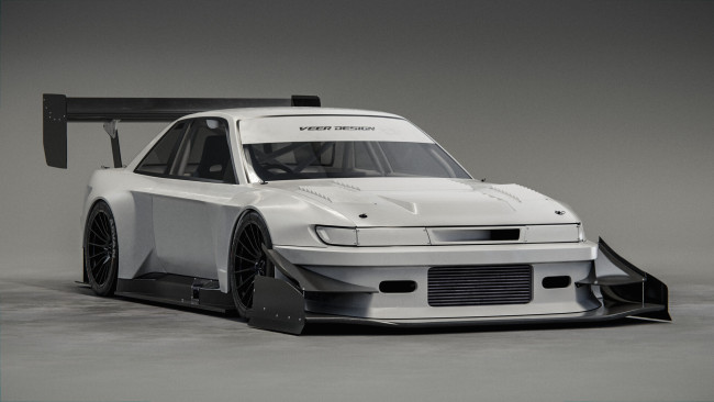 Обои картинки фото nissan silvia s13, автомобили, 3д, nissan, silvia, s13, time, attack, tuning, car, тюнинг, авто