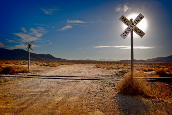 Картинка природа дороги пустыня рельсы