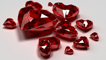 Картинка 3д графика romance бриллианты сердечки камни