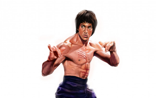 Обои картинки фото bruce, lee, рисованные, люди