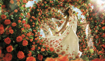 Картинка Iulia+Savulescu девушки романтика платье розы