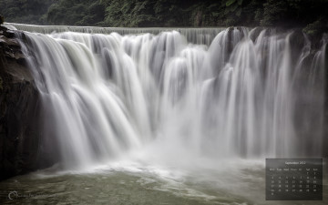 Картинка календари природа поток вода водопад