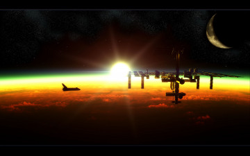 Картинка nasa космос космические корабли станции станция челнок