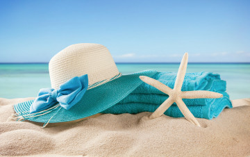 Картинка разное одежда +обувь +текстиль +экипировка полотенце summer шляпа песок отдых пляж солнце море sun sea лето каникулы accessories vacation starfish beach