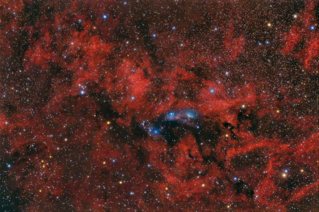 Обои картинки фото космос, галактики, туманности, лебедь, в, созвездии, туманность, отражающая, ngc, 6914