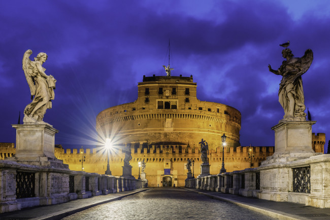 Обои картинки фото castel sant`angelo, города, рим,  ватикан , италия, простор