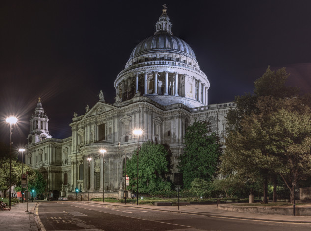 Обои картинки фото tranquil st,  pauls cathedral, города, лондон , великобритания, простор