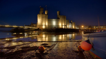 Картинка caernarfon+castle города замок+кернарфон+ северный+уэльс +великобритания caernarfon castle