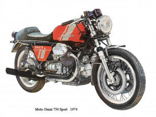 Картинка moto guzzi 750 мотоциклы