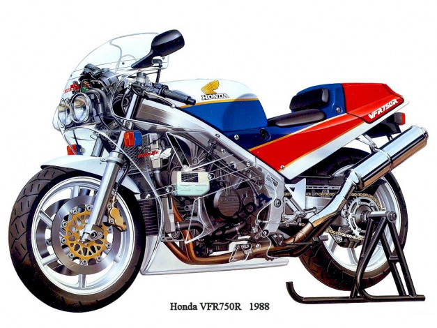 Обои картинки фото honda, vfr, 750r, мотоциклы