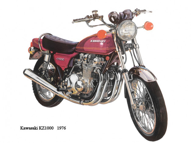 Обои картинки фото kawasaki, kz1000, мотоциклы