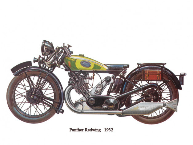 Обои картинки фото panther, 1932, мотоциклы, рисованные