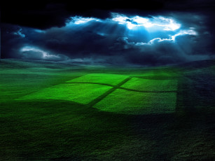 Картинка компьютеры unknown разное windows облака трава поле