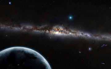 Картинка космос арт планеты млечный путь