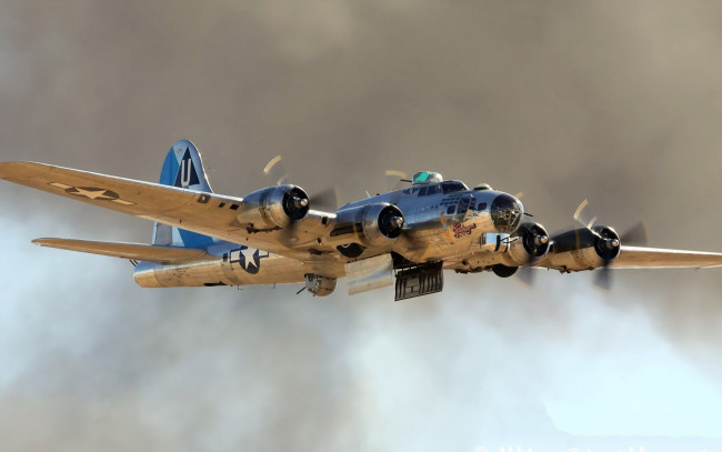Обои картинки фото 17, авиация, боевые, самолёты, сша, ввс, 2-я, мировая, бомбардировщик