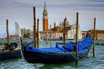 Картинка города венеция италия гондола