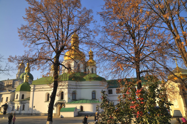 Обои картинки фото софиевский, собор, города, киев, украина, осень