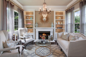 Картинка интерьер гостиная цветы стиль мебель furniture style colors fireplace камин living room