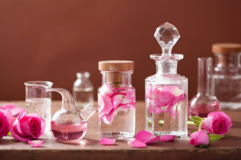 Картинка разное косметические+средства +духи spa розы розовые цветы натюрморт лепестки