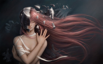 Картинка фэнтези девушки эльфийская песнь lucy elfen lied art аниме красные волосы девушка jason peng