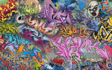 обоя разное, граффити, рисунок, стена