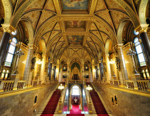 обоя parliment budapest, интерьер, холлы,  лестницы,  корридоры, декор, свод, лестница
