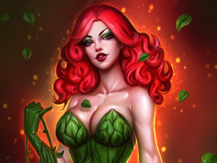 Картинка фэнтези девушки poison ivy pamela lillian isley девушка злодей рыжая красавица волосы batman грудь
